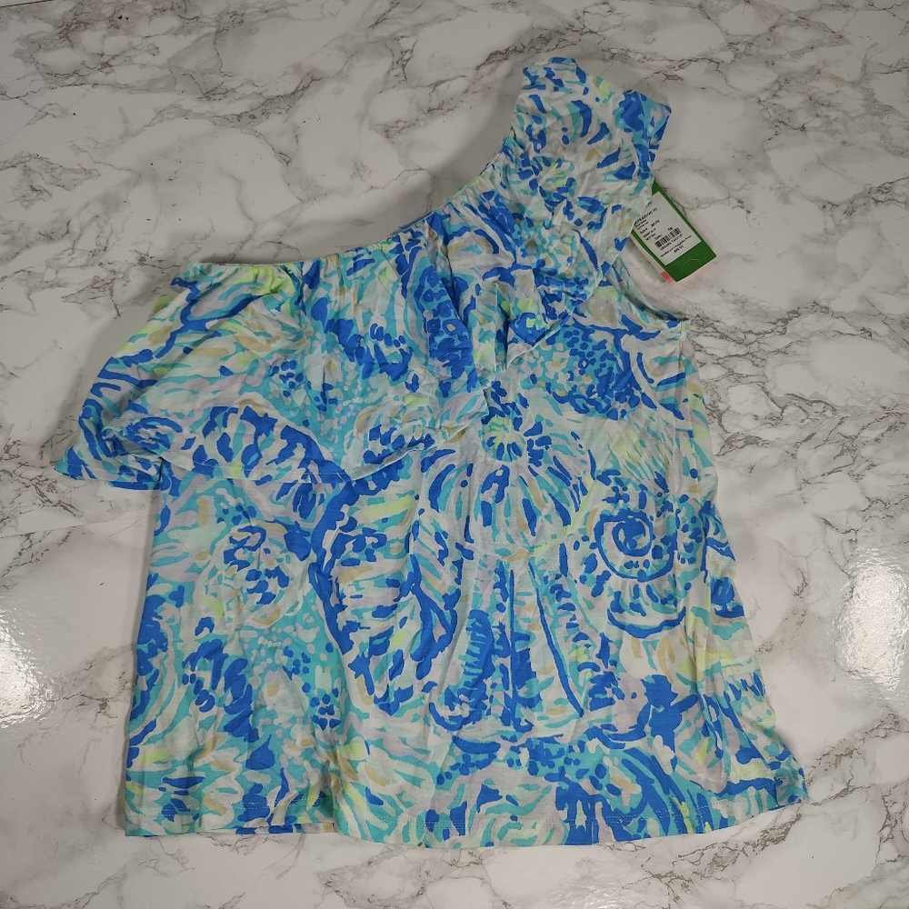 NWT Lilly Pulitzer Matteo Top In Bennet Blue Salty Seas Size XS